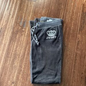 Juicy couture flare black label  dark grey velour pants size  XS